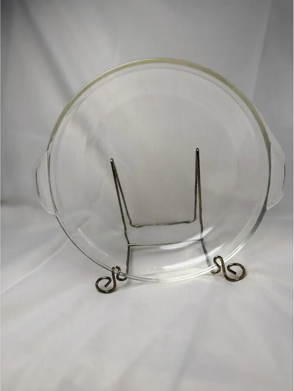 Vintage 1950s  Fire-King 9” Clear Glass Pie Plate Dish USA 461 Ribbed Rim